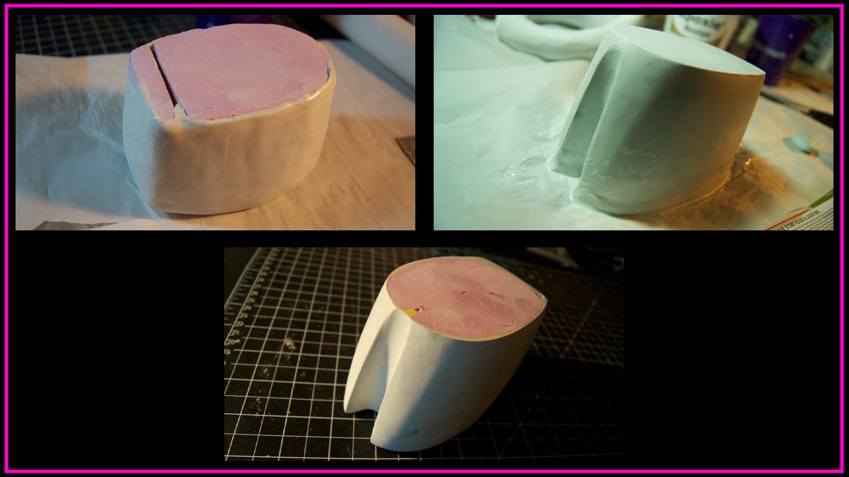 Three angles of foam hooves